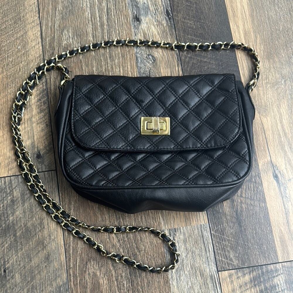 ASOS | Black Quilted Crossbody Purse